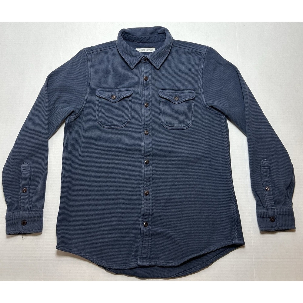 Outerknown Blanket Shirt Mens Medium Blue Organic Cotton Twill Button Down